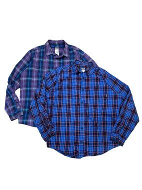 Patagonia Mens Organic Cotton Plaid Button Down Shirts Lot of 2 Large Long Sleev